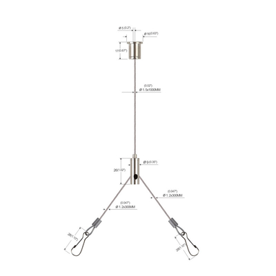 Kit Gantung Kabel Tipe Y Untuk Lampu Panel Led Dengan Kait YW-86032
