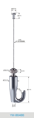 Rustless Steel Cable Gripper Art Hanging System Tingginya bisa diatur 50 Lbs Kapasitas Berat