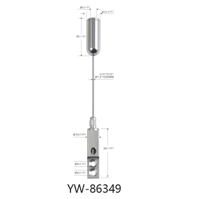 1.2mm Wire Side Exit Hanging Wire Rope Custom Length Wire Suspension Kit Untuk Frame Gambar