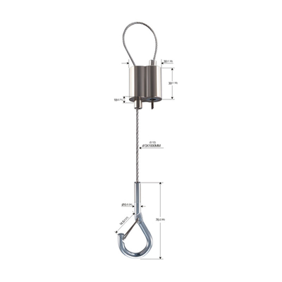 Brass Snap Zinc Alloy Cable Looping Gripper Untuk Light Hanging 1.5mm