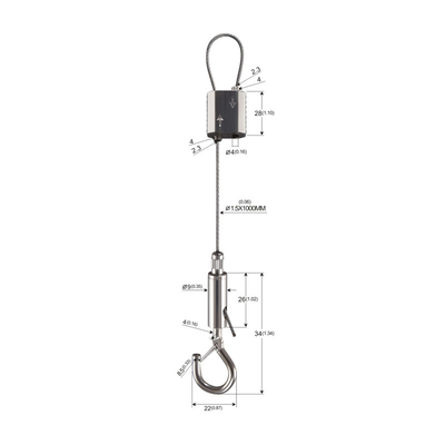 Brass Snap Zinc Alloy Cable Looping Gripper Untuk Light Hanging 1.5mm