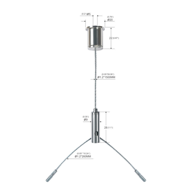 Y Shape LED Panel Light Hanging System Dengan Lobster Hook YW-86021