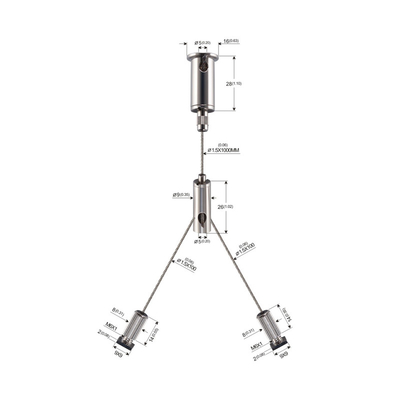Y Shape LED Linear Light Hanging System Dengan Slider YW-86447