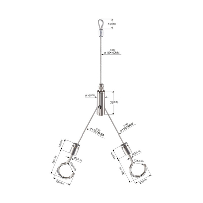 Y Shape LED Linear Light Hanging System Dengan Slider YW-86447