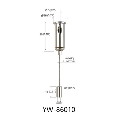 1.2mm Wire Side Exit Hanging Wire Rope Custom Length Wire Suspension Kit Untuk Frame Gambar