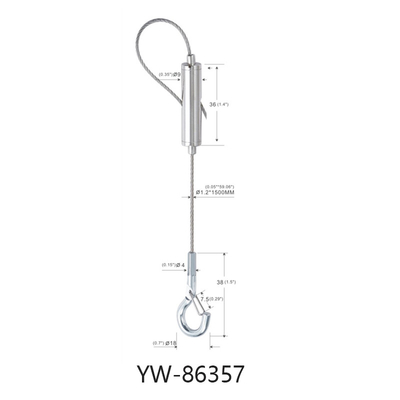 LED Pencahayaan Kabel Set Up Sistem Dengan 1.2mm Sekrup Di Kawat 600mm Panjang disesuaikan Finish