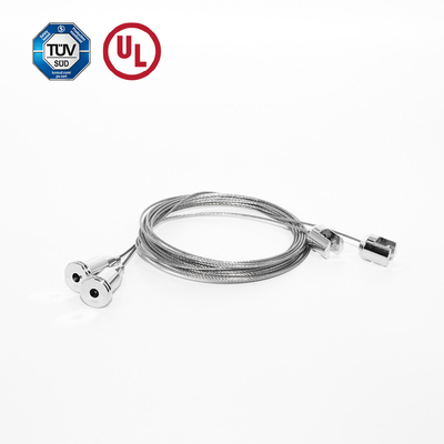 Pemasangan langit-langit dengan kabel untuk menggantung aksesori kapas yang menyerap suara