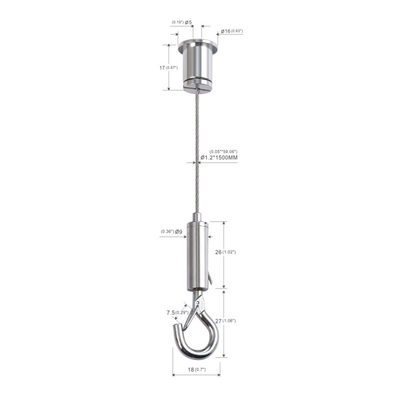 Sistem Gantung Kabel Snap Hook Kawat Stainless Steel Kuningan Untuk Penerangan Gantung