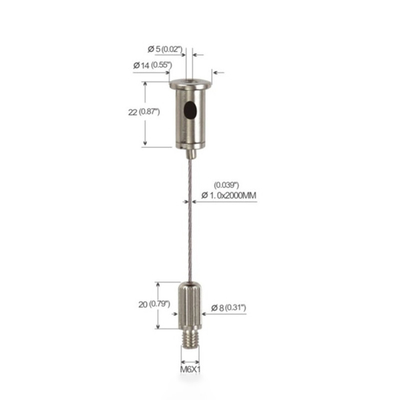 Led Linear Lights Kit Suspensi Kuningan Dengan Kancing Berulir Beberapa Warna Opsional